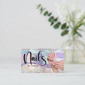 ネイリストホログラフィックグリッター 名刺 (スタンド正面)