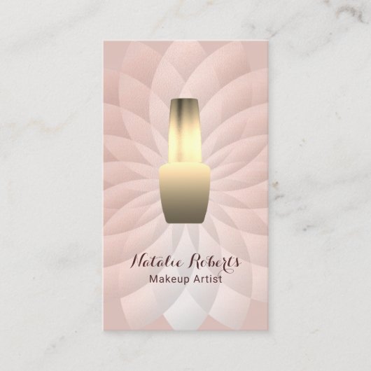 ネイリストマニキュリストバラ金ゴールドロータスサロン 名刺 (正面)