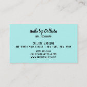 ネイリストミントシルバーグリッタータイポグラフィ 名刺 (裏面)