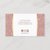 ネイリストメイクアップアーティストバラ金ゴールドグリッター 名刺 (裏面)