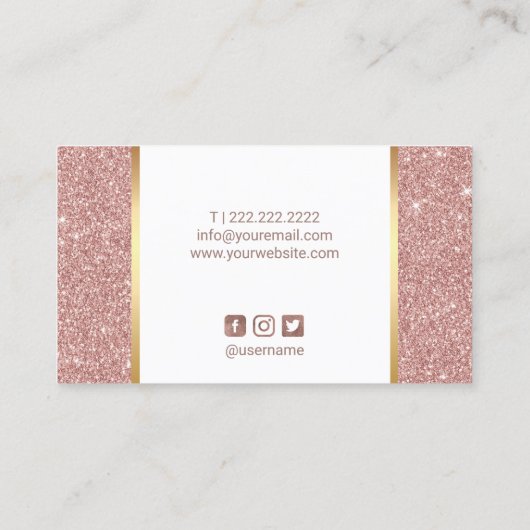 ネイリストメイクアップアーティストバラ金ゴールドグリッター 名刺 (裏面)