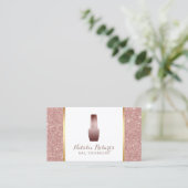 ネイリストメイクアップアーティストバラ金ゴールドグリッター 名刺 (スタンド正面)