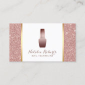 ネイリストメイクアップアーティストバラ金ゴールドグリッター 名刺 (正面)
