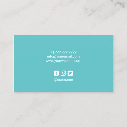 ネイリストメイクアップアーティストバラ金ゴールドティール（緑がかった色） 名刺 (裏面)