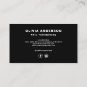 ネイリストモダンタイポグラフィホットピンク 名刺 (裏面)