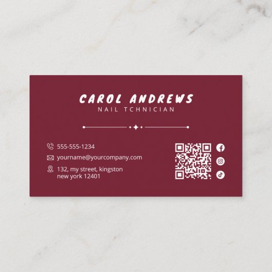 ネイリストモダンネイルアートスタジオネイルアーティスト 名刺 (裏面)