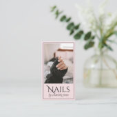 ネイリストモダン爪、 ネイルフォトピンク 名刺 (スタンド正面)