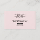 ネイリストモダン爪、 ネイルフォトピンク 名刺 (裏面)