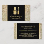ネイリストモダン金ゴールドグリッターポーランドボトル 名刺 (正面/裏面)