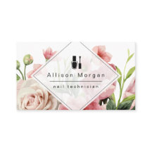 ネイリストロゴモダン幾何学的シックフローラ