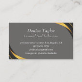 ネイリスト名刺 – シック、編集可能Des 名刺 (裏面)