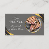 ネイリスト名刺 – シック、編集可能Des 名刺 (正面)