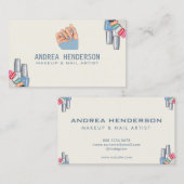 ネイリスト名刺、ネイルアーティスト化粧 名刺 (正面/裏面)