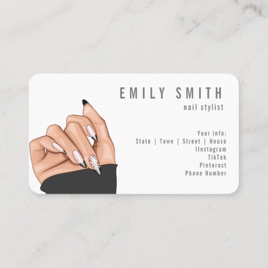 ネイリスト名刺 名刺 (裏面)