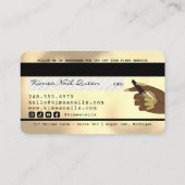 ネイリスト滴下金ゴールドグリッタークレジットスタイル 名刺 (裏面)