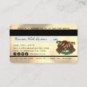 ネイリスト滴下金ゴールドグリッタークレジットスタイル 名刺 (裏面)