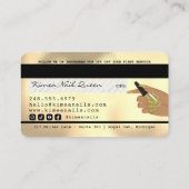 ネイリスト滴下金ゴールドグリッタークレジットスタイル 名刺 (裏面)