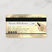 ネイリスト滴下金ゴールドグリッタークレジットスタイル 名刺 (裏面)