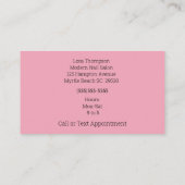 ネイリスト爪、 ネイルポーランド名刺 名刺 (裏面)