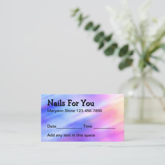 ネイリスト美しいアポイントメントカード 予約カード (スタンド正面)