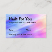 ネイリスト美しいアポイントメントカード 予約カード (正面)