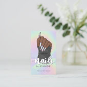 ネイリスト美しいサロンパステルホログラフィックBU 名刺 (スタンド正面)