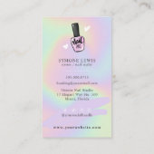 ネイリスト美しいサロンパステルホログラフィックBU 名刺 (裏面)