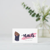 ネイリスト美しいサロンピンクアンドネイビーブルー 名刺 (スタンド正面)