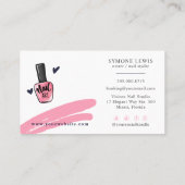 ネイリスト美しいサロンピンクアンドネイビーブルー 名刺 (裏面)