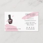 ネイリスト美しいサロン赤面ピンクブルグンディ   名刺 (裏面)