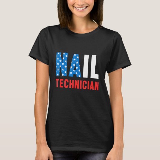 ネイリスト認定爪、 ネイルテックアーティストマニキュア Tシャツ (正面)