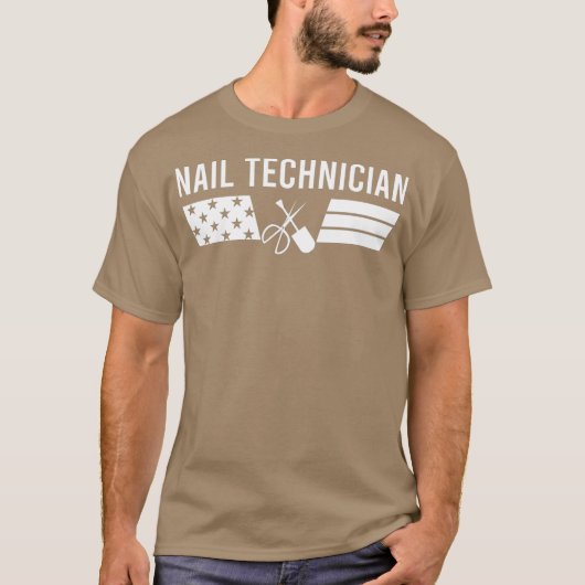 ネイリスト認定爪、 ネイル技術者 Tシャツ (正面)