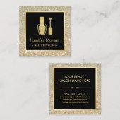 ネイリスト金ゴールドグリッターポーランドボトル スクエア名刺 (正面/裏面)