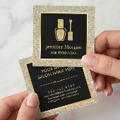 ネイリスト金ゴールドグリッターポーランドボトル スクエア名刺