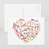 ネイリスト ネイルテクニシャン ツール ハート ポストカード (正面/裏面)