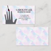  ネイリスト |ホログラフィックモザイクジオメトリ 名刺 (正面/裏面)