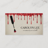  ネイリスト | レッドグリッタードリップ 名刺 (正面)