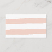 ネイリスト |ヴィンテージピンク白ストライプ色 名刺 (裏面)