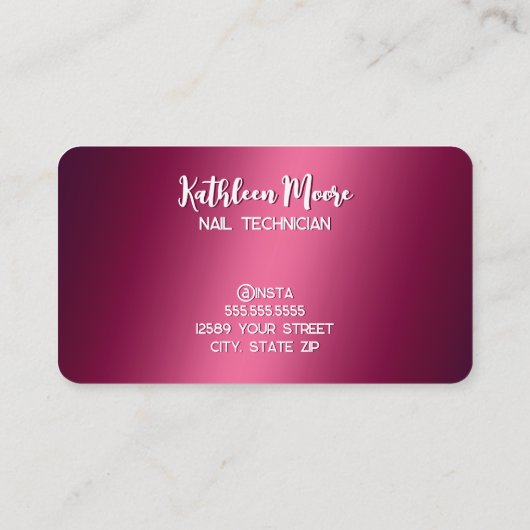 ネイリスト 名刺 (裏面)