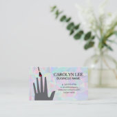 ネイリスト | 幾何学的な虹色の背景 名刺 (スタンド正面)