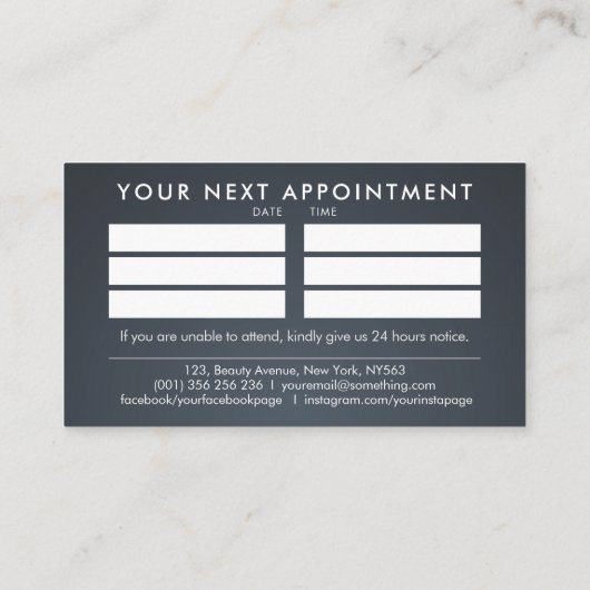 ネイリスト-文字ロゴアートとアポイントメント 名刺 (裏面)