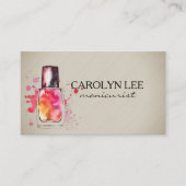  ネイリスト | 水彩爪、 ネイルポーランドボトル 名刺 (正面)