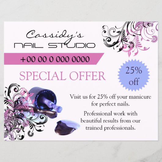 ネイリスト/爪、 ネイルバープロモーション チラシ (正面)