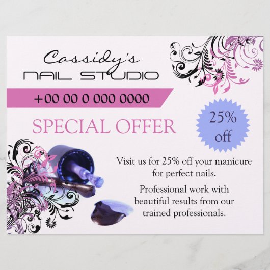 ネイリスト/爪、 ネイルバープロモーション チラシ (正面)