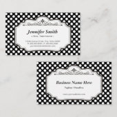 ネイリスト – 黒い水玉模様 名刺 (正面/裏面)