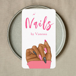 ネイリストQrコード爪、 ネイルアートサロン赤面ピンク 名刺