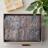 ネイルが付いている素朴で古い風化させた木 薄葉紙 (ギフト)