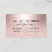 ネイルのばら色の金ゴールドのグリッターのグラデーションな金属ホイル 名刺 (裏面)