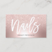 ネイルのばら色の金ゴールドのグリッターのグラデーションな金属ホイル 名刺 (正面)