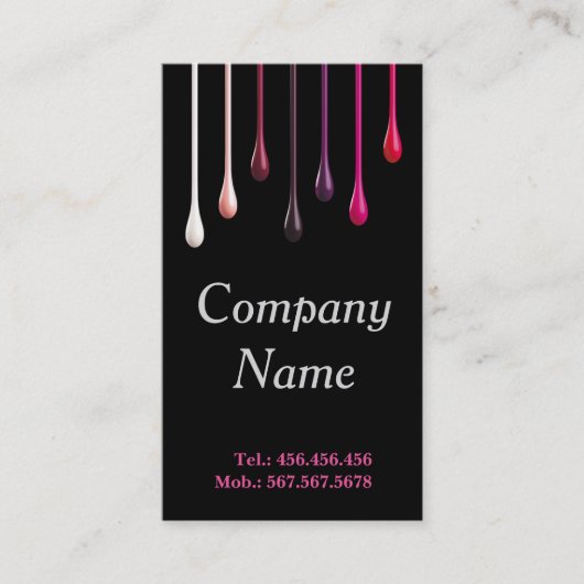 ネイルのスタイリスト/マニキュアの専門家のプロフェッショナル 名刺 (正面)